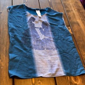 Disney Beauty and the beast blue shirt